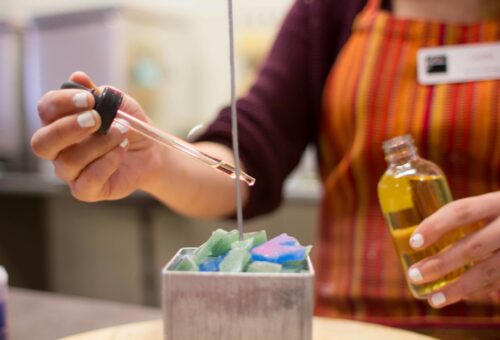 People enjoying candle bar Willow Glen.