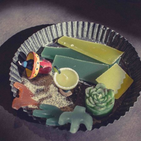 Candles that were made at the Glow Lounge Candle bar in Willow Glen.